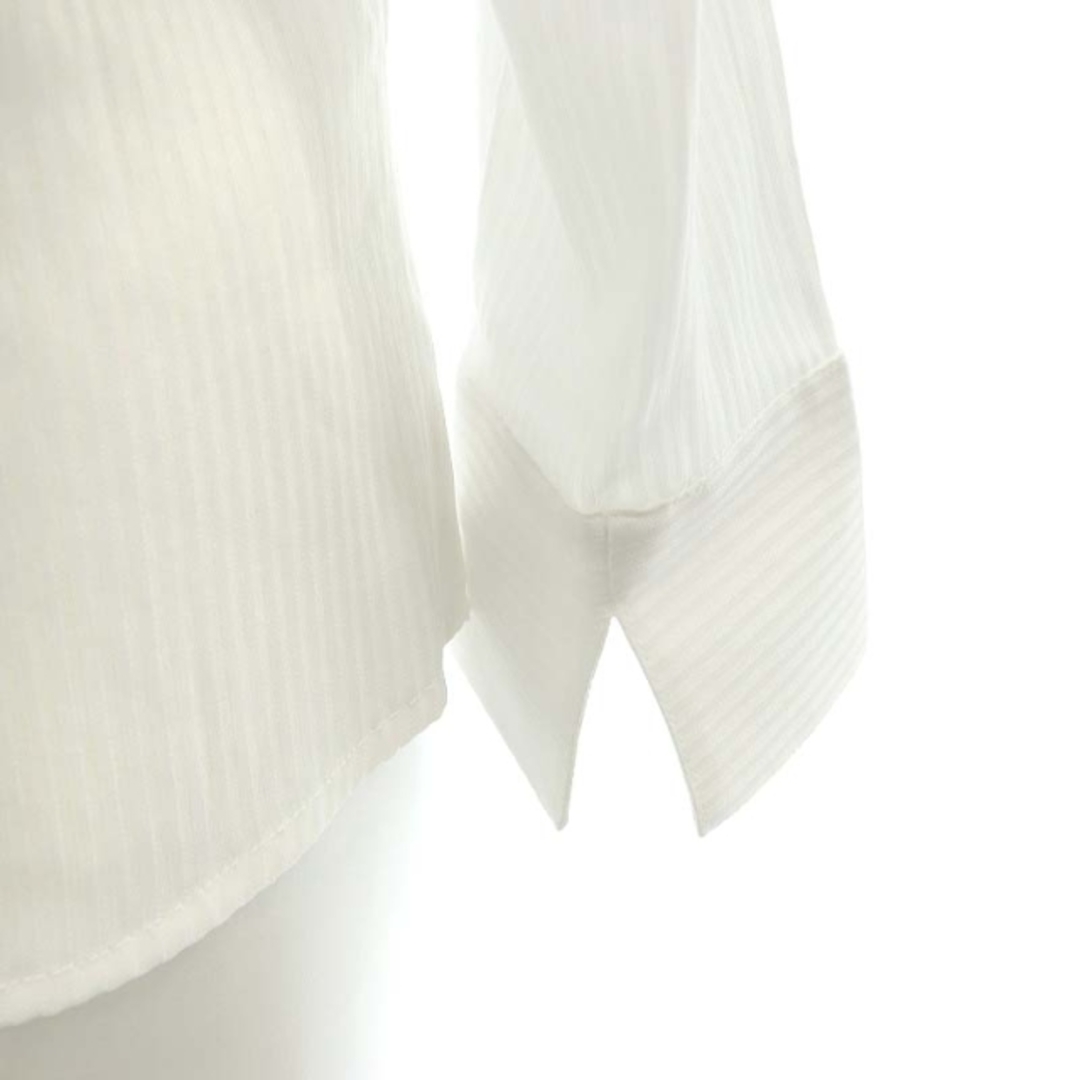 ナラカミーチェ フリルストライプシャツ ブラウス 長袖 白 レディースのトップス(シャツ/ブラウス(長袖/七分))の商品写真