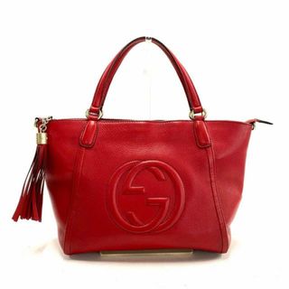 グッチ(Gucci)のGUCCI(グッチ) ハンドバッグ レディース ソーホー 369176 レッド 補色有り レザー(ハンドバッグ)