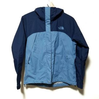 ザノースフェイス(THE NORTH FACE)のTHE NORTH FACE(ノースフェイス) ブルゾン サイズS レディース美品  - ネイビー×ライトブルー 長袖/春/秋(ブルゾン)