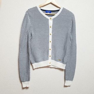 BLUE LABEL CRESTBRIDGE - BLUE LABEL CRESTBRIDGE(ブルーレーベルクレストブリッジ) カーディガン サイズ38 M レディース - 白×黒 長袖