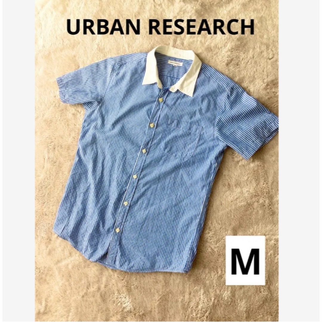 URBAN RESEARCH(アーバンリサーチ)のアーバンリサーチ　ストライプ半袖シャツ　M メンズのトップス(シャツ)の商品写真
