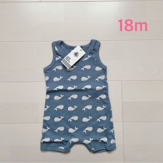 プチバトー(PETIT BATEAU)のプチバトー　プリントショートロンパース　18m (ロンパース)