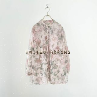 UNITED ARROWS - 定価2万　ユナイテッドアローズ　シアープリントブラウス　ピンク系