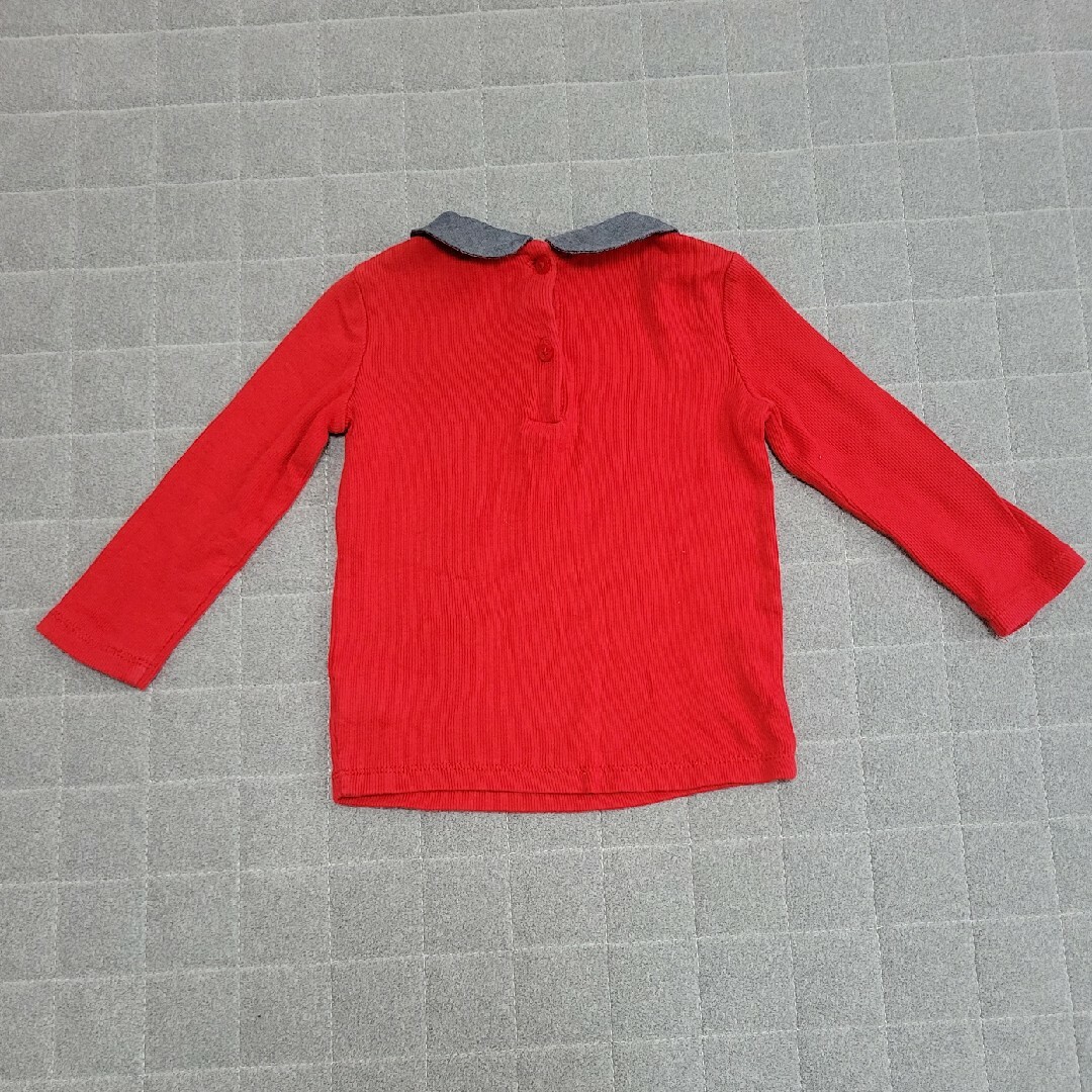 babyGAP(ベビーギャップ)のbabyGap トップス Tシャツ 長袖 80cm ブラウス 襟付き 赤 キッズ/ベビー/マタニティのベビー服(~85cm)(Ｔシャツ)の商品写真