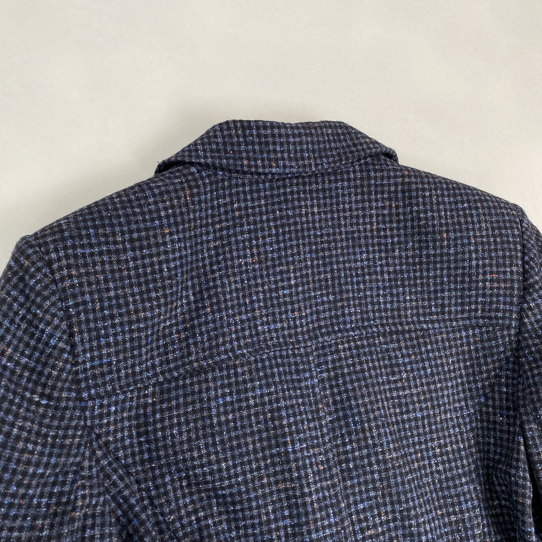 ヴィンテージ　スーツ　セットアップ　イタリア製　裏地総柄　ウール　シルク　黒　青 レディースのレディース その他(セット/コーデ)の商品写真