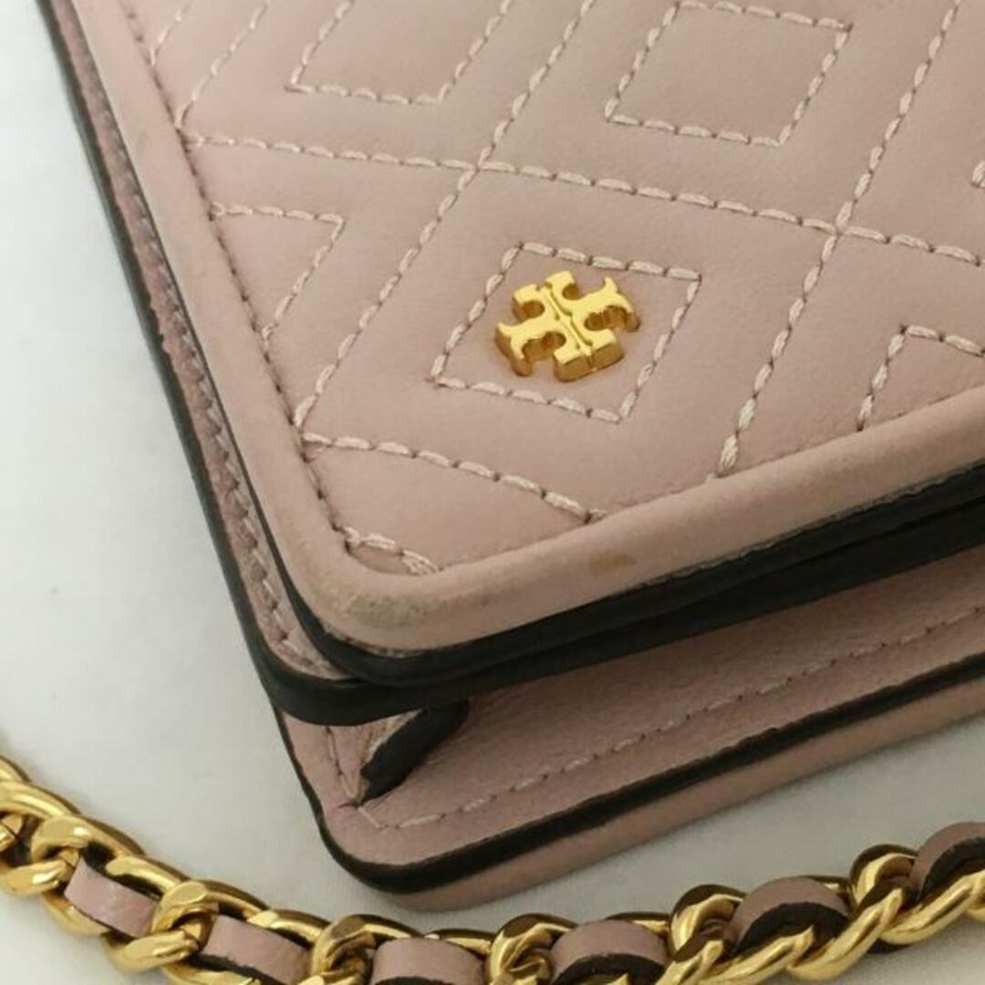 Tory Burch(トリーバーチ)のTORY BURCH(トリーバーチ) 財布美品  - ピンクベージュ チェーンウォレット/キルティング/タッセル レザー レディースのファッション小物(財布)の商品写真