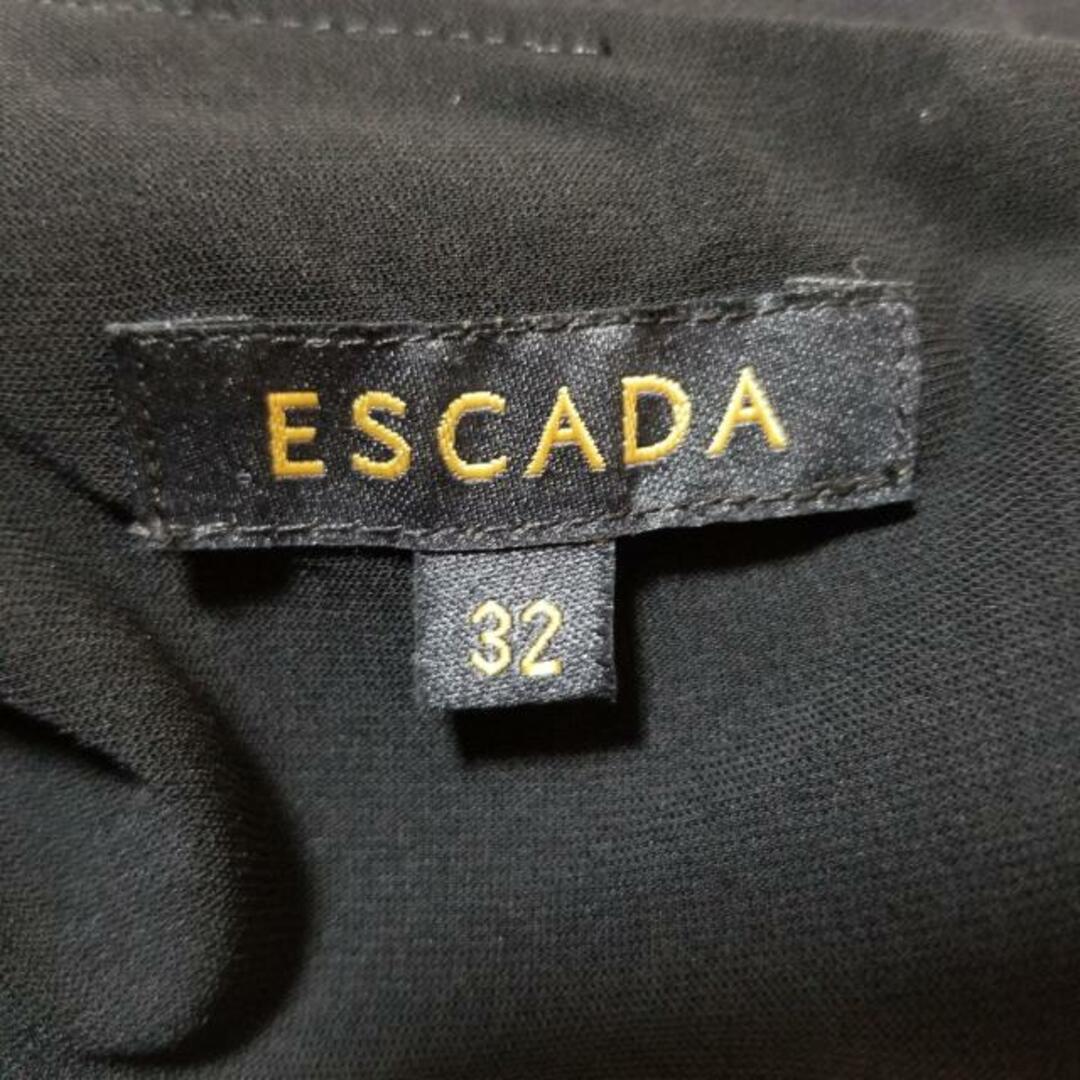ESCADA(エスカーダ)のESCADA(エスカーダ) ワンピース サイズ32 S レディース美品  - 黒 クルーネック/半袖/ひざ丈/シースルー レディースのワンピース(その他)の商品写真