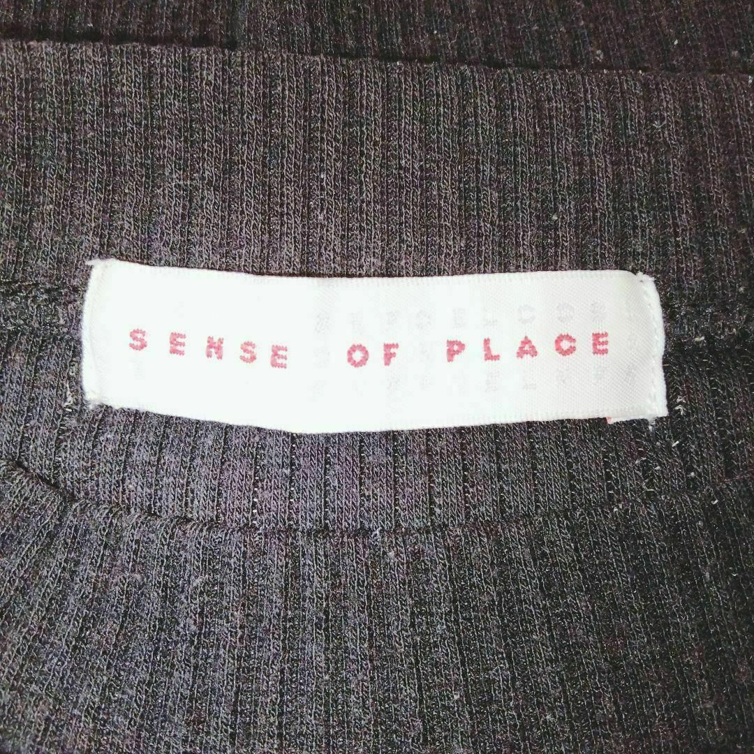 SENSE OF PLACE by URBAN RESEARCH(センスオブプレイスバイアーバンリサーチ)のSENSEOFPLACE センスオブプレイス　薄手ニット　ストライプ　綿　黒　F レディースのトップス(ニット/セーター)の商品写真