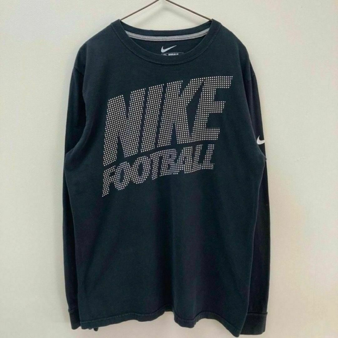 NIKE(ナイキ)の【美品】古着　NIKE ナイキ　ロンT ビッグロゴ　メンズ　M ブラック メンズのトップス(Tシャツ/カットソー(七分/長袖))の商品写真