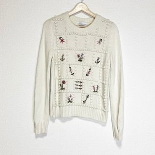 レッドヴァレンティノ(RED VALENTINO)のRED VALENTINO(レッドバレンチノ) 長袖セーター サイズM レディース美品  - アイボリー×マルチ クルーネック(ニット/セーター)