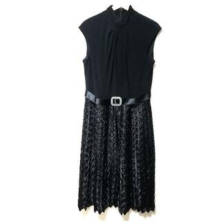 CACHET(カシェット) ドレス サイズ12 L レディース - 黒 ハイネック/ノースリーブ/ロング/ラインストーン(その他ドレス)