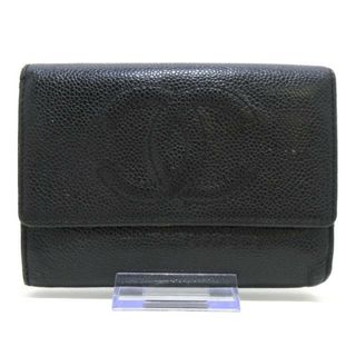 シャネル(CHANEL)のCHANEL(シャネル) 3つ折り財布 - A13225 黒 ココマーク/ゴールド金具 キャビアスキン(財布)