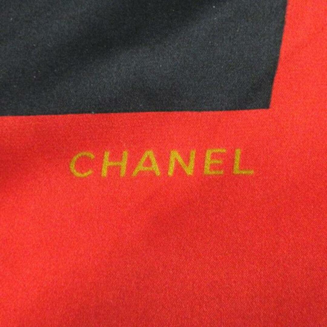 CHANEL(シャネル)のCHANEL(シャネル) スカーフ - 黒×レッド×マルチ バッグ柄 レディースのファッション小物(バンダナ/スカーフ)の商品写真