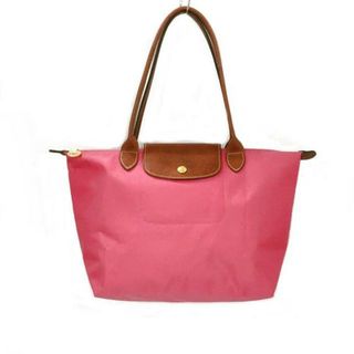 ロンシャン(LONGCHAMP)のLONGCHAMP(ロンシャン) ショルダーバッグ ル・プリアージュオリジナル ピンク×ダークブラウン ナイロン×レザー(ショルダーバッグ)