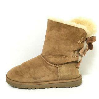 アグ(UGG)のUGG(アグ) ショートブーツ 23 レディース ベイリーボウ 1005532 ブラウン リボン ムートン×コーデュロイ(ブーツ)