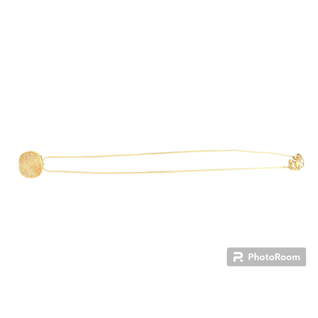 【新品未使用】ラウンド　ネックレスとピアスのセット　ゴールドカラー レディースのアクセサリー(ネックレス)の商品写真
