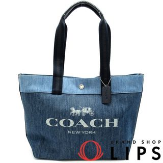 コーチ(COACH)のコーチ デニム キャンバストート  91131 デニム レディーストートバッグ
 ブルー【中古】(トートバッグ)