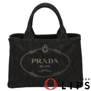 プラダ(PRADA)のプラダ カナパトートTPM  1BG439 デニム レディーストートバッグ
 グレー【中古】(トートバッグ)