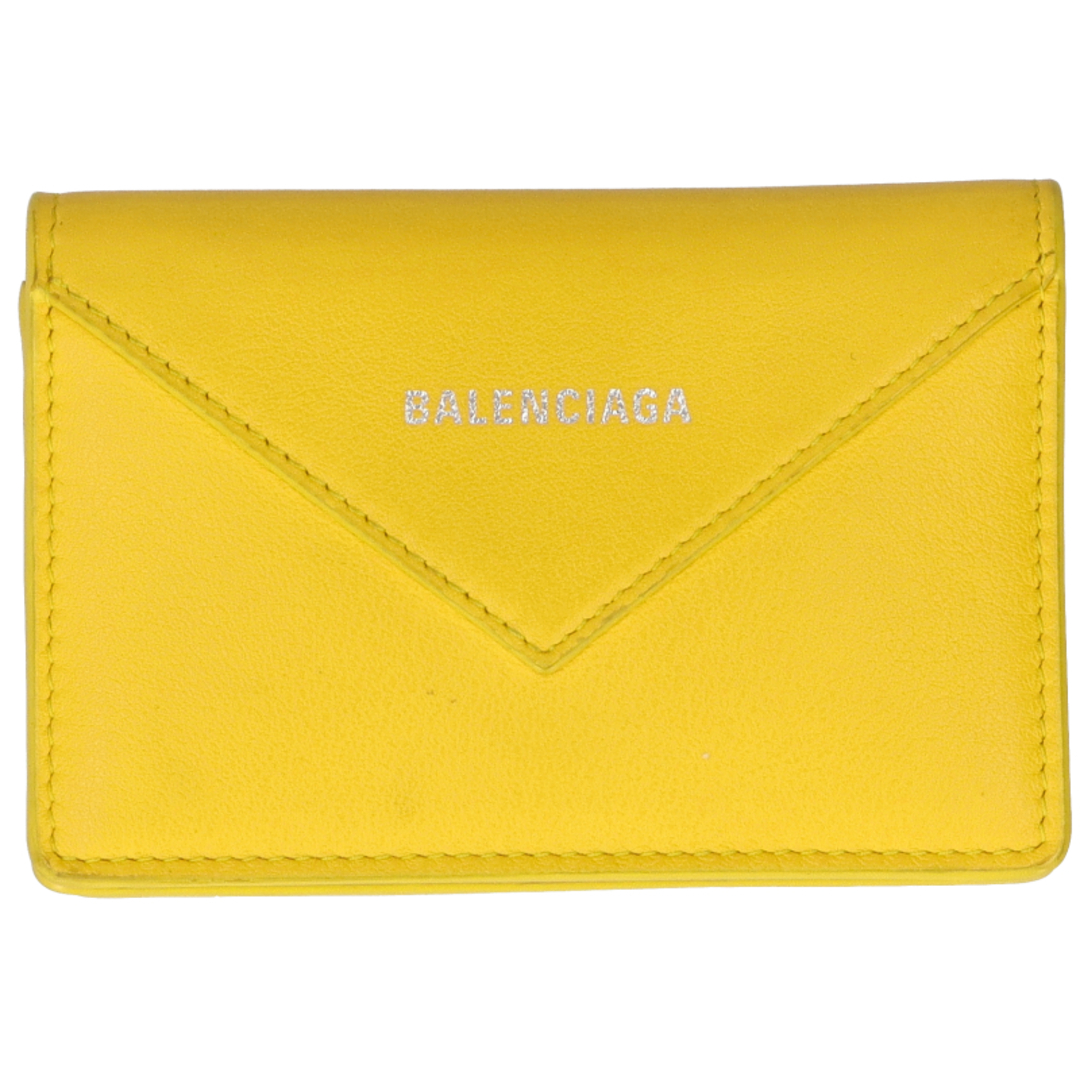 Balenciaga(バレンシアガ)のバレンシアガ ペーパー カードケース  499201 カーフ レディース イエロー【中古】 レディースのファッション小物(名刺入れ/定期入れ)の商品写真