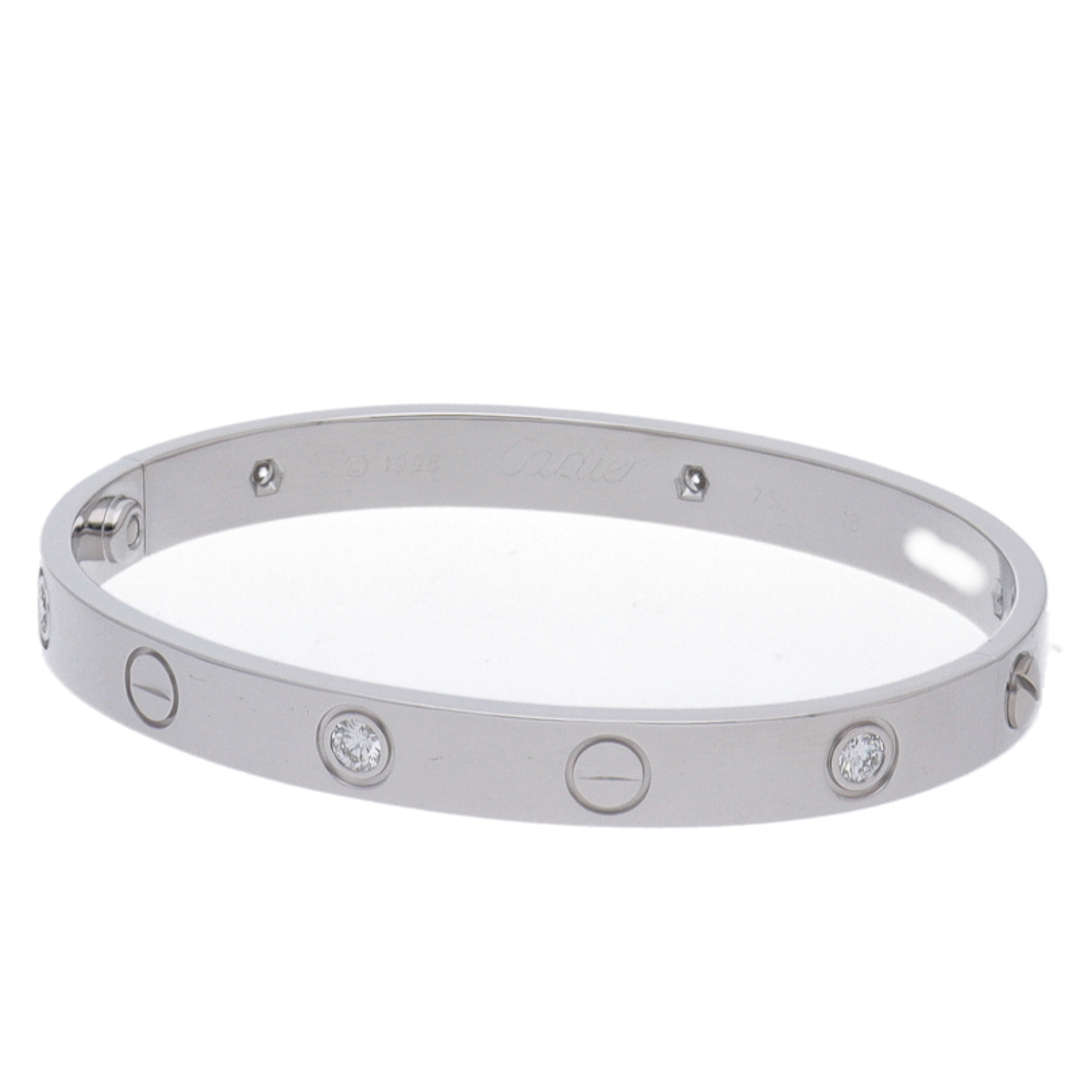 Cartier(カルティエ)のカルティエ ラブブレスハーフダイヤ6P (腕周:約15cm 幅:約0.6cm) K18WG #16 仕上げ済 美品【中古】 レディースのアクセサリー(ブレスレット/バングル)の商品写真