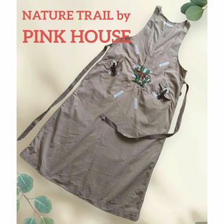 ピンクハウス(PINK HOUSE)のピンクハウス　NATURE TRAIL　ジャンバースカート　M　ヴィンテージ(ロングスカート)