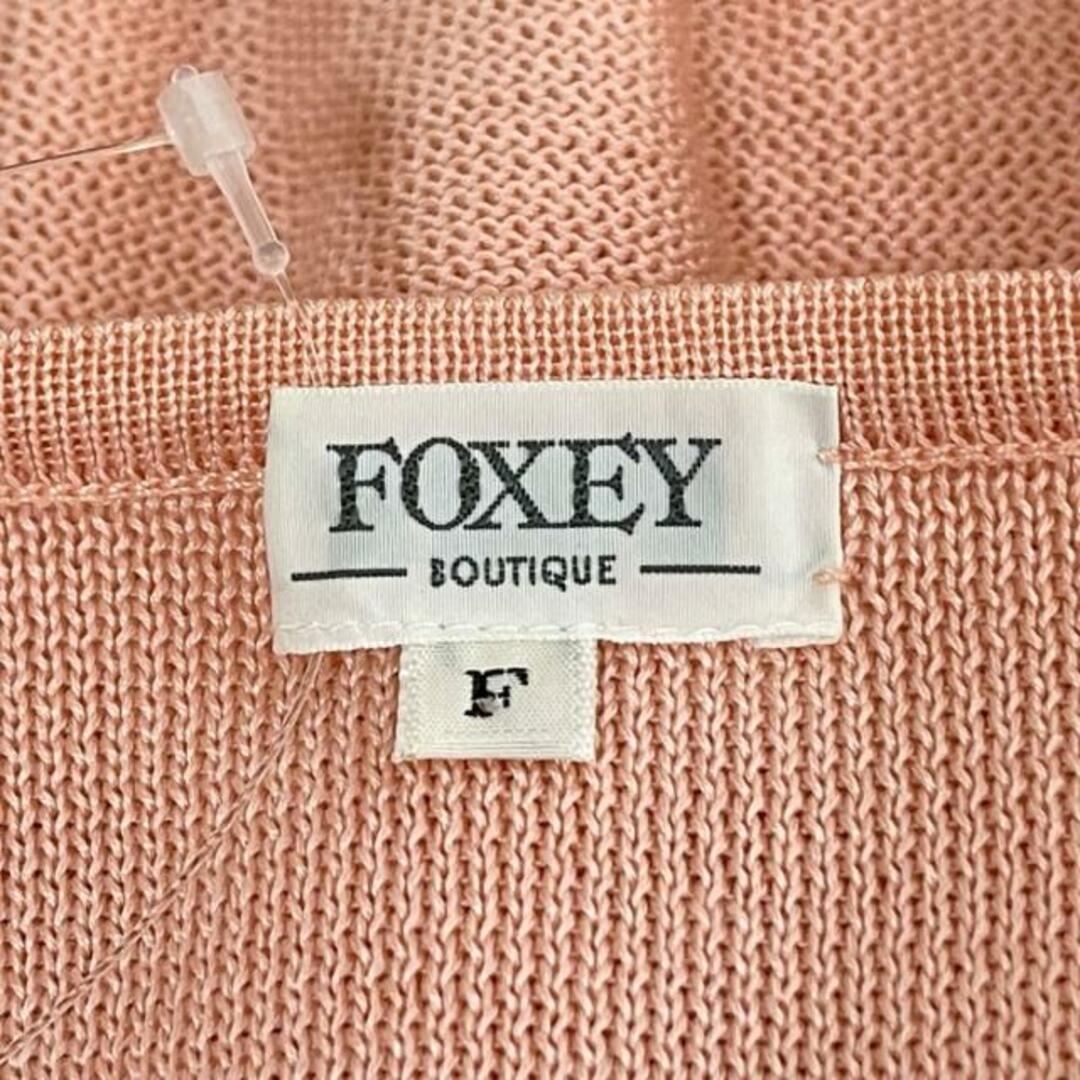 FOXEY(フォクシー)のFOXEY(フォクシー) 長袖セーター サイズF レディース美品  - ライトピンク×黒 リボン レディースのトップス(ニット/セーター)の商品写真