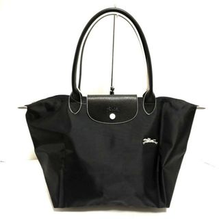 LONGCHAMP - LONGCHAMP(ロンシャン) ハンドバッグ美品  ル・プリアージュクラブ 黒×白 折りたたみ ナイロン×レザー