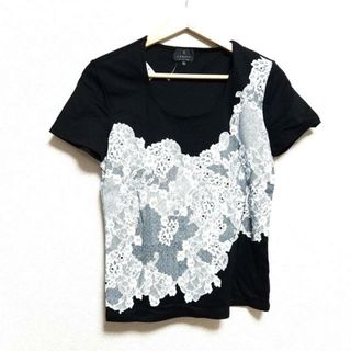 LANVIN COLLECTION - LANVIN COLLECTION(ランバンコレクション) 半袖Tシャツ サイズ38 M レディース - 黒×白 クルーネック