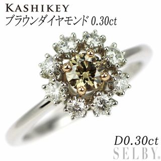 カシケイ Pt900/K18PG ブラウンダイヤモンド リング 0.30ct D0.30ct(リング(指輪))