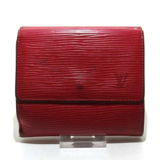 ルイヴィトン(LOUIS VUITTON)のLOUIS VUITTON(ルイヴィトン) Wホック財布 エピ ポルトモネビエカルトクレディ M63487 カスティリアンレッド ■外側　⇒　レザー（LVロゴの刻印入り）■内側　⇒　クロスグレインレザー(財布)