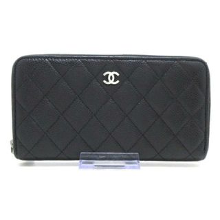 ブランドshopルイCHANEL　シャネル　デカココ　オーガナイザー　長財布　黒　ラウンド　キャビア