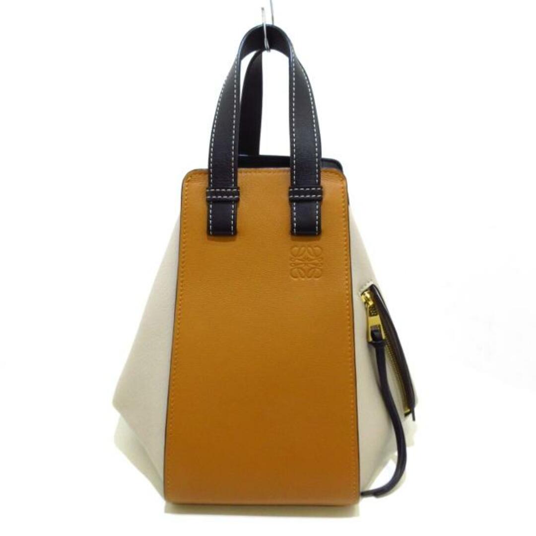 LOEWE(ロエベ)のLOEWE(ロエベ) ハンドバッグ レディース美品  ハンモックバッグスモール 387.30PS35 ベージュ×ブラウン×黒 トリコロール カーフレザー  レディースのバッグ(ハンドバッグ)の商品写真