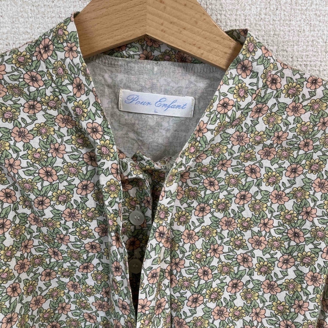 ZARA KIDS(ザラキッズ)のpourenfant アンファン　リボンタイブラウス　Lサイズ　110サイズ キッズ/ベビー/マタニティのキッズ服女の子用(90cm~)(ブラウス)の商品写真