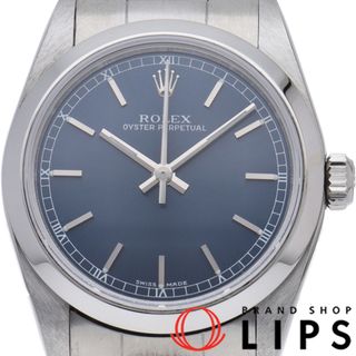 ロレックス(ROLEX)のロレックス オイスター パーペチュアル ボーイズ時計 OH済 Oyster Perpetual Boys 77080(F) SS ユニセックス時計 ブルー OH済 2004年 美品 【中古】(腕時計)