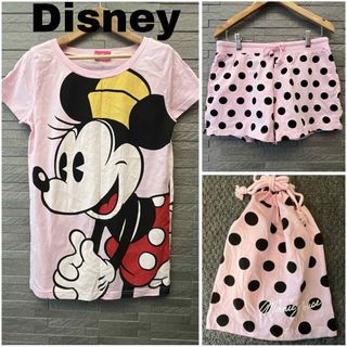 ディズニー(Disney)のディズニーリゾート ルームウェア 3点セット Tシャツ、ショートパンツ、L 巾着(ルームウェア)