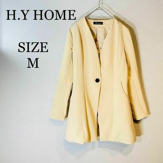 H.YHOME テーラードジャケット　ワンボタン コート　ベージュ　M(テーラードジャケット)