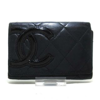 シャネル(CHANEL)のCHANEL(シャネル) 名刺入れ カンボンライン 黒 ラムスキン×エナメル（レザー）(名刺入れ/定期入れ)