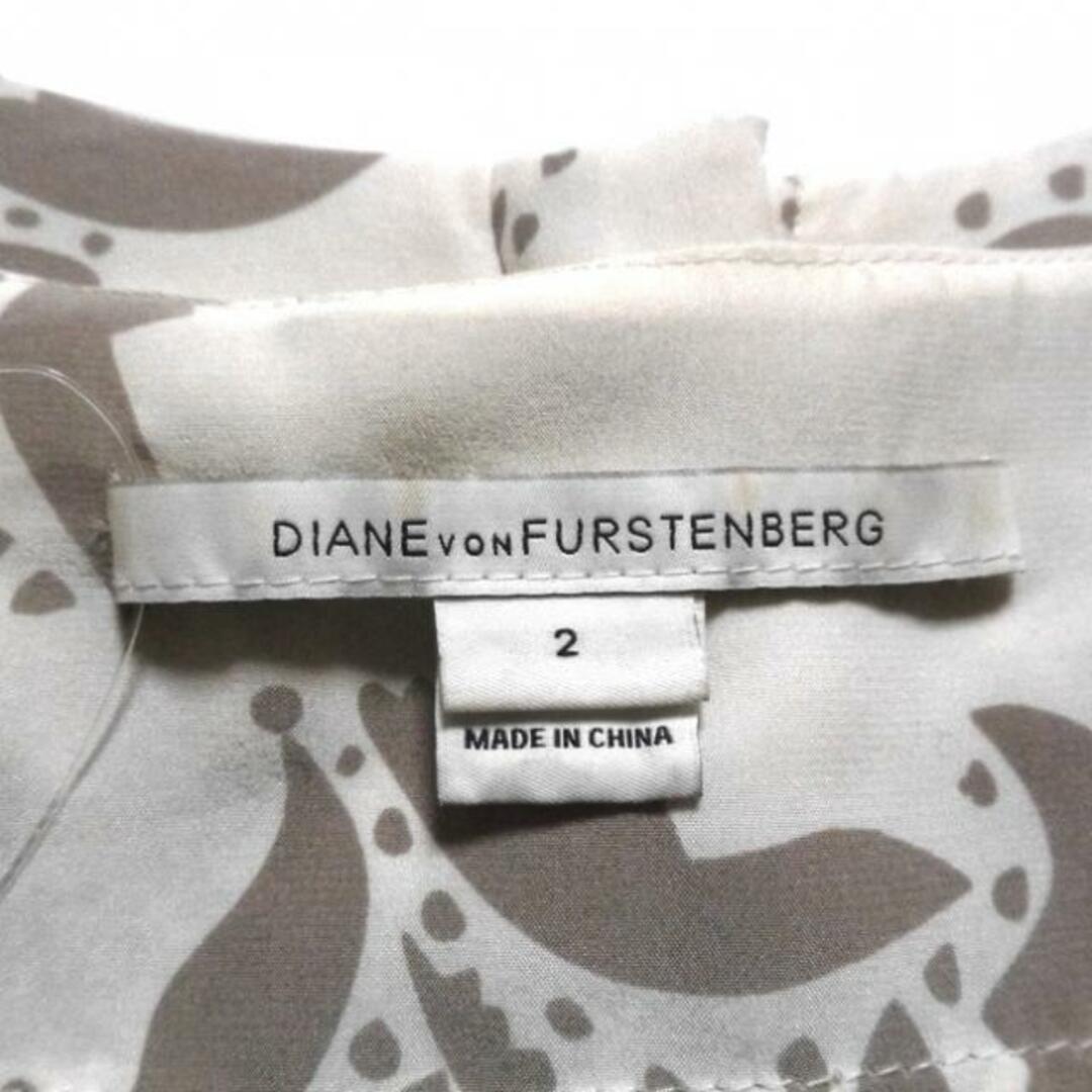DIANE von FURSTENBERG(ダイアンフォンファステンバーグ)のDIANE VON FURSTENBERG(DVF)(ダイアン・フォン・ファステンバーグ) ワンピース サイズ2 S レディース - 白×グレー×ライトブルー 長袖 レディースのワンピース(その他)の商品写真