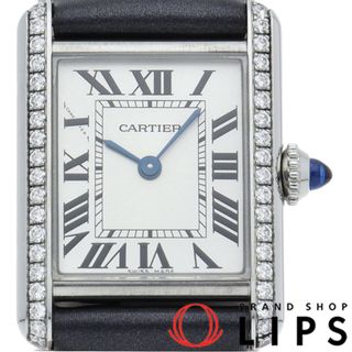 カルティエ(Cartier)のカルティエ タンク マスト ウォッチ SM ダイヤベゼル Tank Must Watch SM W4TA0016 箱 保証書 SS/革 レディース時計 シルバー 仕上げ済 美品 【中古】(腕時計)