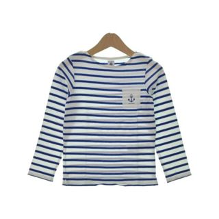 プチバトー(PETIT BATEAU)のPETIT BATEAU Tシャツ・カットソー 8ans 白x青(ボーダー) 【古着】【中古】(Tシャツ/カットソー)