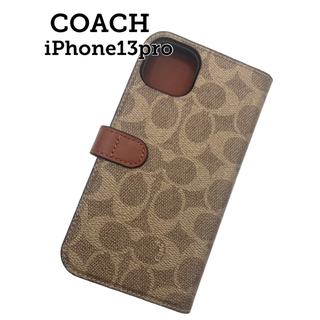 コーチ(COACH)のコーチ Coach 手帳型 iPhone13Pro ケース シグネチャー(iPhoneケース)