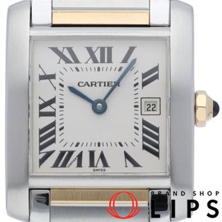 カルティエ(Cartier)のカルティエ タンク フランセーズ デイト ウォッチ MM コンビ Tank Francaise MM W51012Q4 箱 K18YG/SS ユニセックス時計 ホワイト 仕上げ済 美品 【中古】(腕時計)