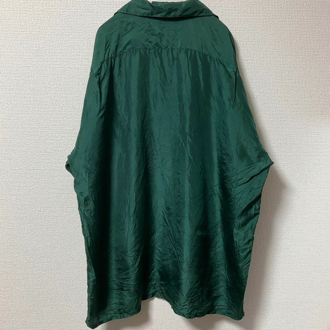 90s 古着 ノーブランド シルクシャツ L オープンカラー トップス メンズのトップス(Tシャツ/カットソー(七分/長袖))の商品写真