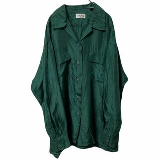 90s 古着 ノーブランド シルクシャツ L オープンカラー トップス(Tシャツ/カットソー(七分/長袖))