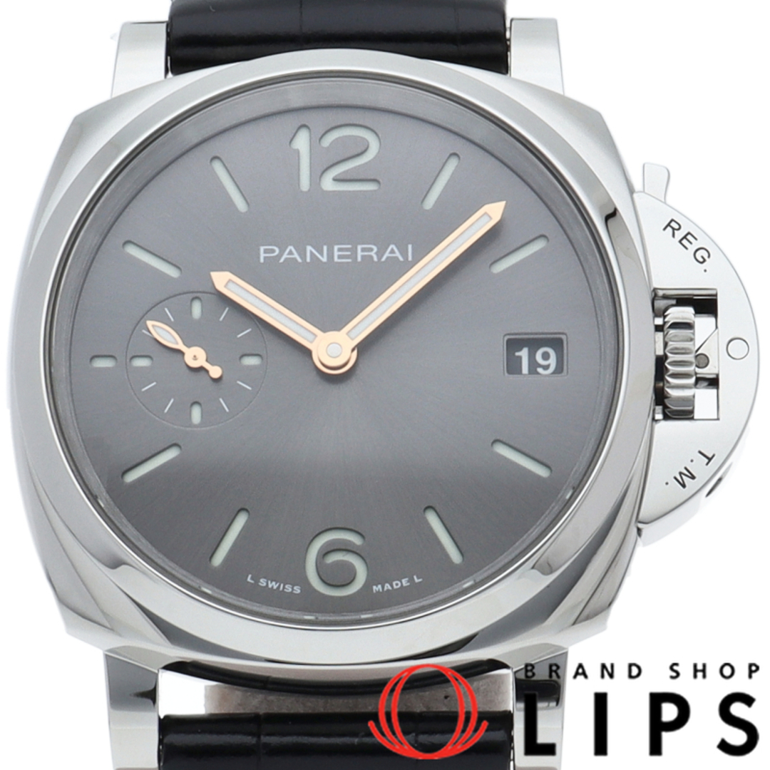 PANERAI(パネライ)のパネライ ルミノール ドゥエ 38mm Luminor Due PAM01247 箱 保証書 SS/革 メンズ時計 グレー 美品 【新品】 メンズの時計(その他)の商品写真