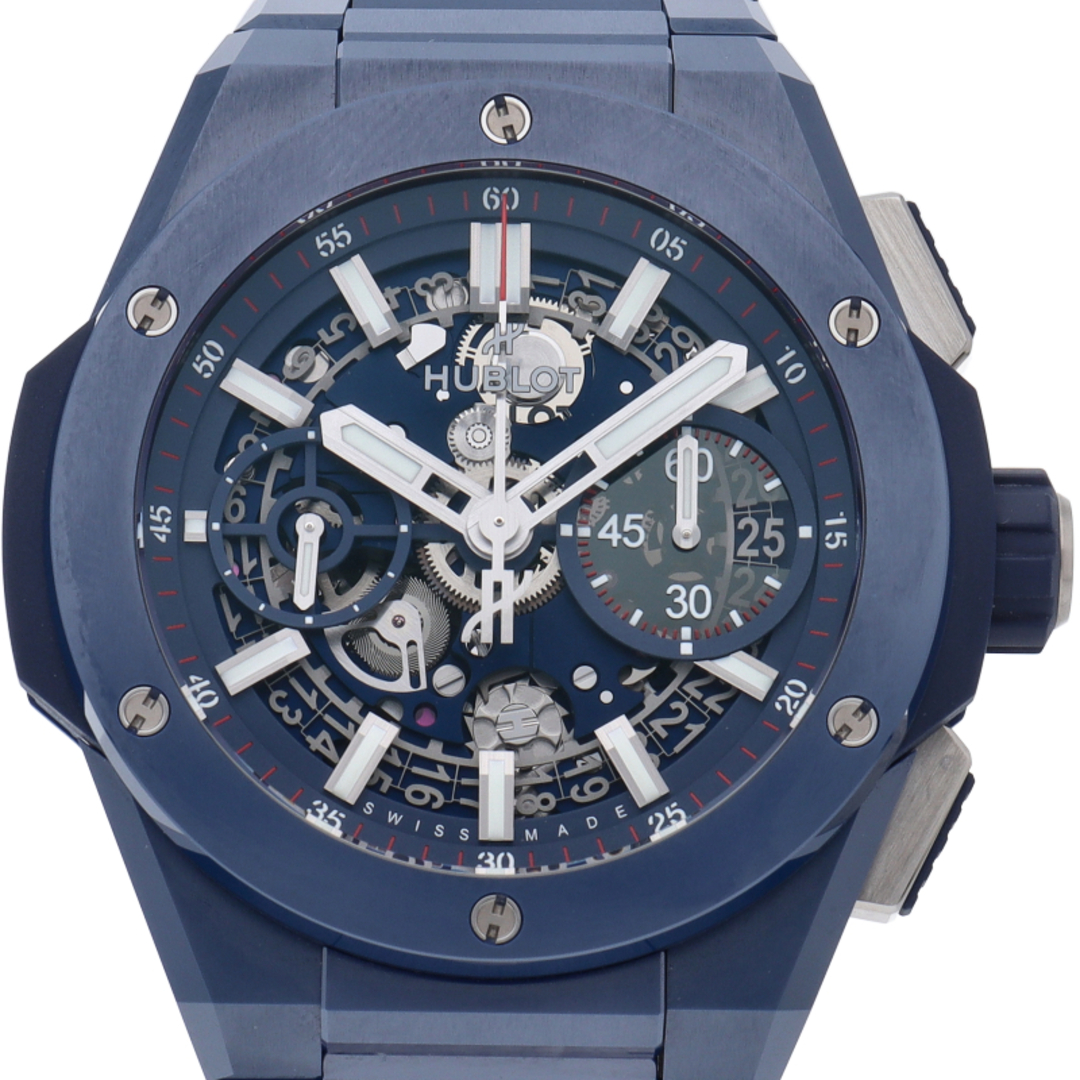 HUBLOT(ウブロ)のウブロ ビッグ バン インテグレーテッド クロノグラフ 42mm ブルーセラミック Big Bang 451.EX.5123.EX 箱 保証書 セラミック メンズ時計 透明 美品 【中古】 メンズの時計(その他)の商品写真