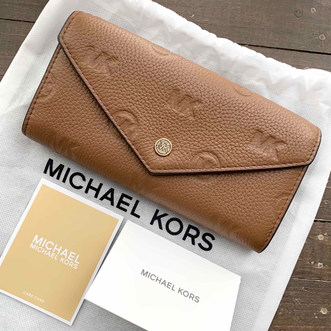 Michael Kors(マイケルコース)の新品未使用 マイケルコース 長財布 ブラウン ラゲッジ フラップ レディースのファッション小物(財布)の商品写真