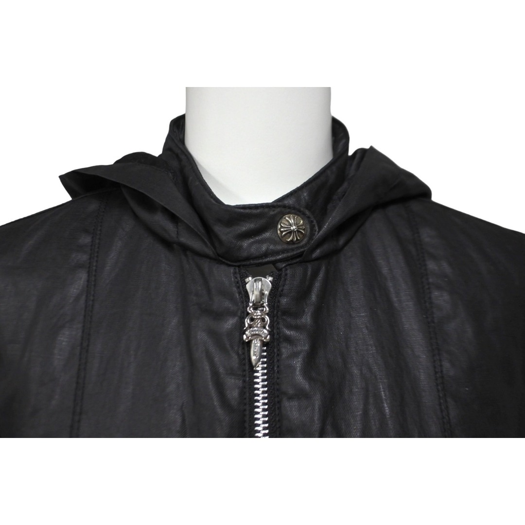 Chrome Hearts(クロムハーツ)の極美品 CHROME HEARTS クロムハーツ MNS HOOD SWTSHRT フーデットジャケット ブラック コットンリネン サイズS 中古 62660 レディースのジャケット/アウター(その他)の商品写真