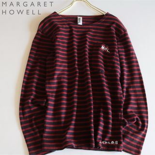 マーガレットハウエル(MARGARET HOWELL)の【MARGARET HOWELL】長袖カットソー　バスクシャツ　赤×紺★(Tシャツ/カットソー(七分/長袖))