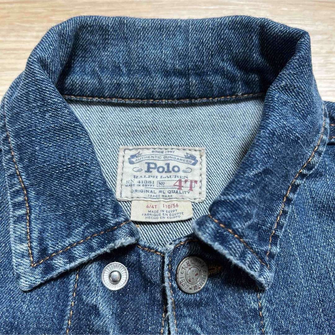 POLO RALPH LAUREN(ポロラルフローレン)の美品！ラルフローレン　デニムジャケット　Gジャン　110cm キッズ/ベビー/マタニティのキッズ服男の子用(90cm~)(ジャケット/上着)の商品写真